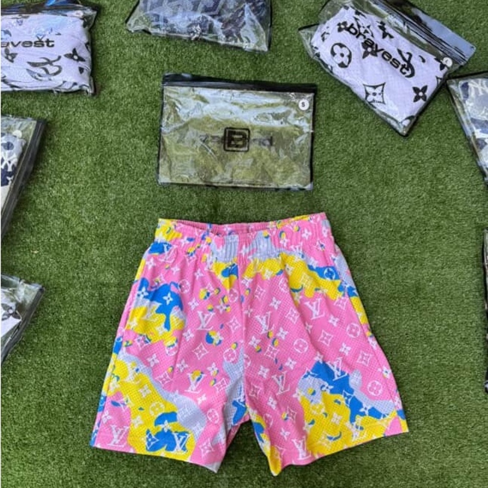 Louis Vuitton Pink and Yellow Monogram Shorts